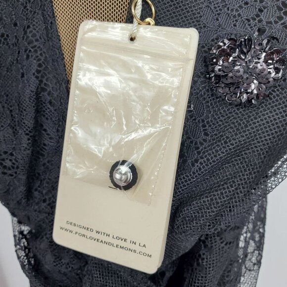 New For Love and Lemons Daisy Lace Whimsigoth Dark Fairy Black Maxi Dress Small - Picture 6 of 16